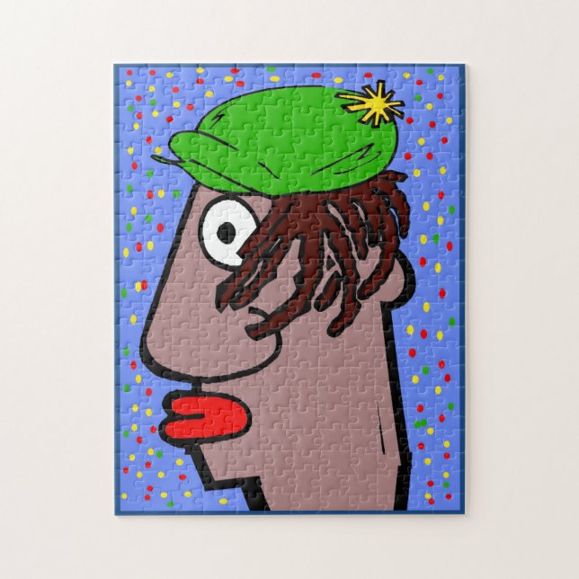 Rasta Head Art Deco Puzzle (Vertikal)