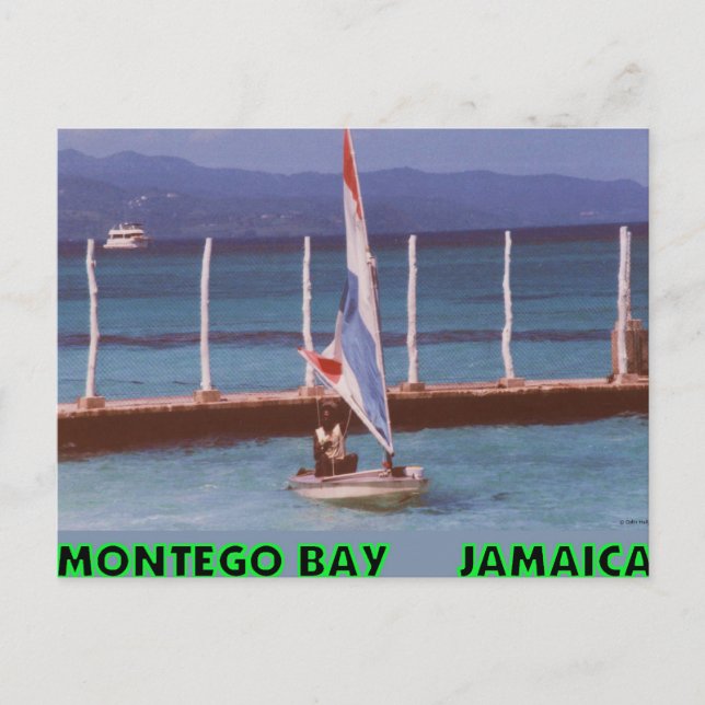 Rasta in einem Sailboat, Montego Bay Jamaica Postkarte (Vorderseite)
