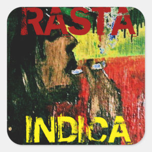 RASTA INDICA QUADRATISCHER AUFKLEBER