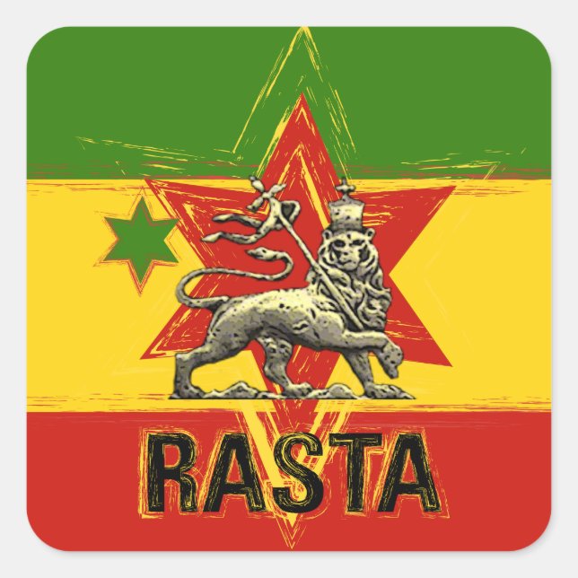 Rasta Irie Lion von Judah Sticker (Vorderseite)