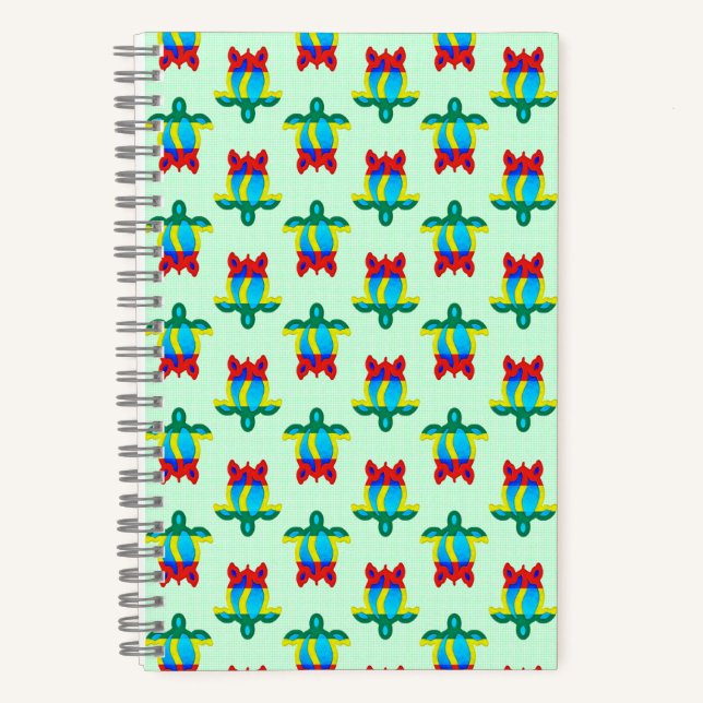 Rasta Island Colors Tribal Turtle Notizbuch (Vorderseite)