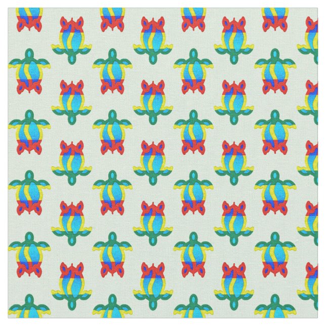 Rasta Island Colors Tribal Turtle Stoff (Nahaufnahme)