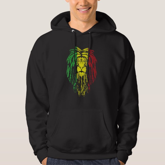 Rasta Jamaica Lion Hoodie (Vorderseite)