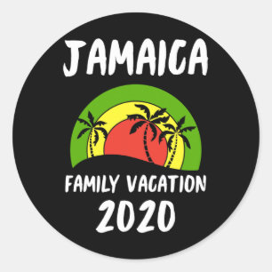 Rasta Jamaika Familienurlaub 2020 Runder Aufkleber