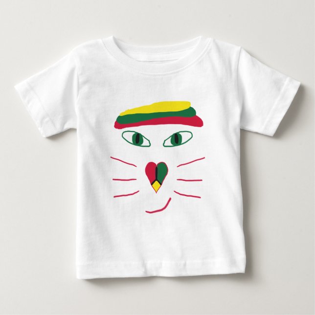 Rasta Katze Baby T-shirt (Vorderseite)