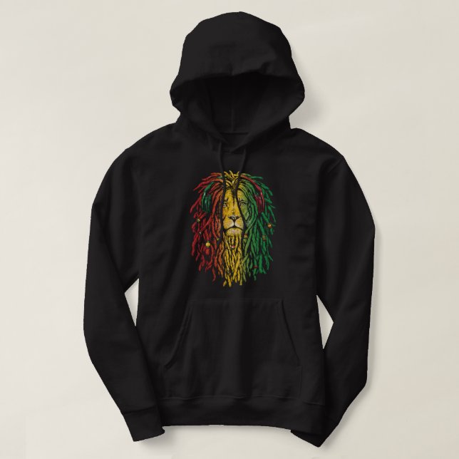 Rasta King of Zion Basic Hoood Sweatshirt (Design vorne)