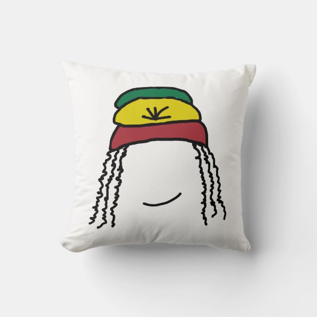 Rasta Lächeln Kissen (Vorderseite)