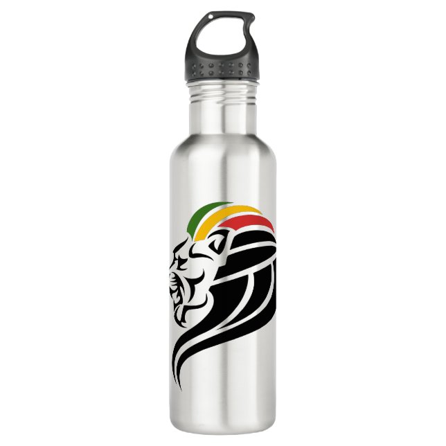 Rasta Lion Edelstahlflasche (Vorderseite)