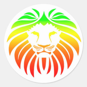 Rasta Lion Head Runder Aufkleber