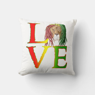 Rasta Lion Jamaican Reggae Liebe Kissen