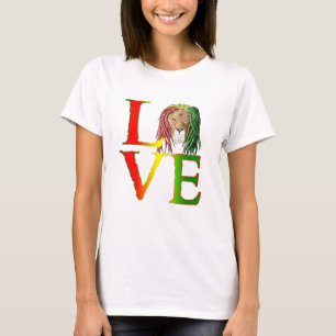 Rasta Lion Jamaican Reggae Liebe T-Shirt