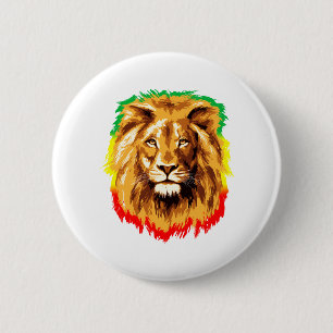 Rasta Lion of Judah Button