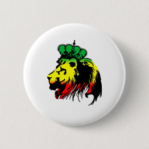 Rasta Lion of Judah Button