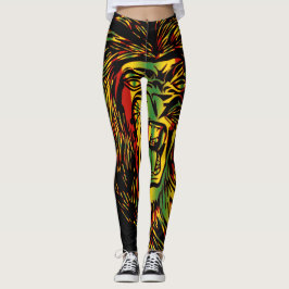 Rasta Lion of Judah Fire Leggings
