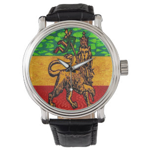 Rasta Lion of Judah Flag Armbanduhr
