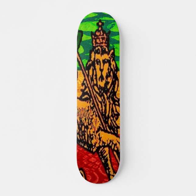 Rasta Lion of Judah Flag Skateboard (Vorne)