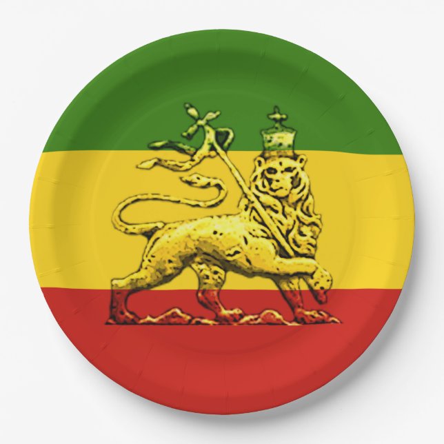 Rasta Lion of Judah Paper Plate Pappteller (Vorderseite)