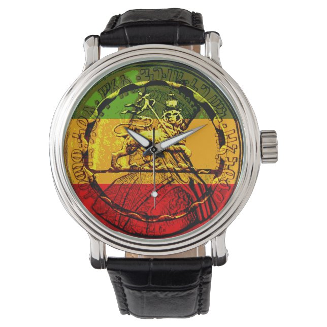 Rasta Lion of Judah Watch Assorted Designs Armbanduhr (Vorderseite)