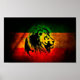 Rasta Lion Poster