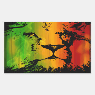 Rasta Lion Rechteckiger Aufkleber