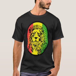 Rasta Lion Reggae Dreadlocks Profil für Rastafari T-Shirt