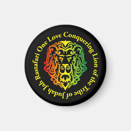 Rasta Lion Round Kühlschrankmagnet Magnet