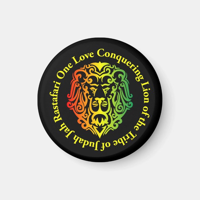 Rasta Lion Round Kühlschrankmagnet Magnet (Vorne)