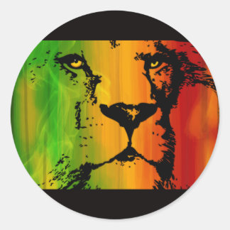 Rasta Lion Runder Aufkleber