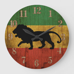 Rasta Lion von Juda Große Wanduhr