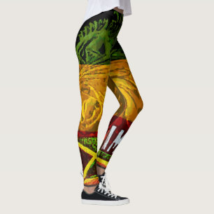 Rasta Lion von Juda Leggings mit jamaikanischer Fl