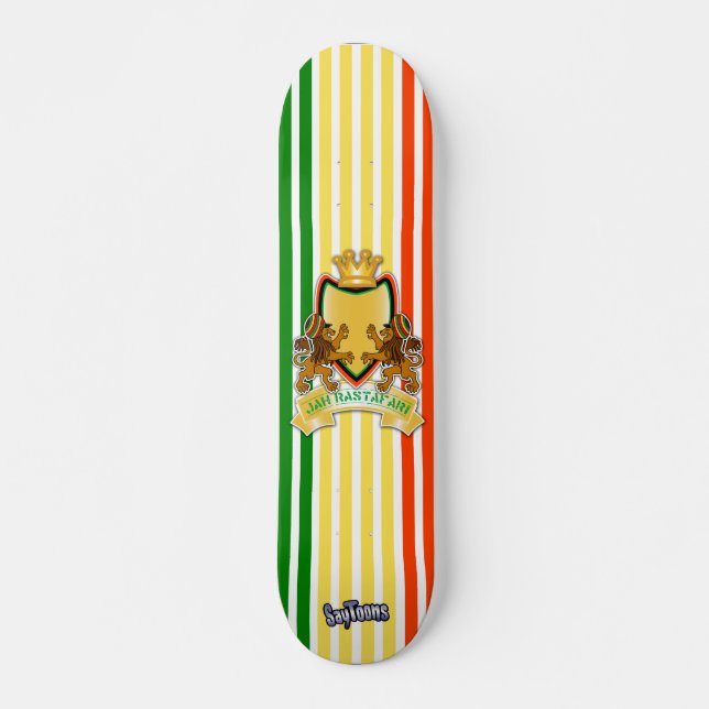 Rasta Lion Wappen Skateboard (Vorne)