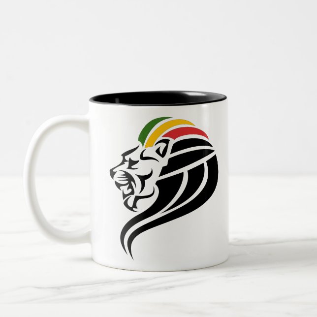Rasta Lion Zweifarbige Tasse (Links)