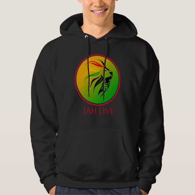 Rasta Live Up jah Live Lion Hoodie (Vorderseite)