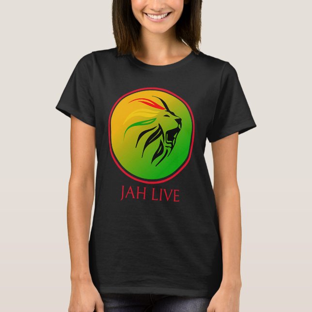 Rasta Live Up jah Live Lion T-Shirt (Vorderseite)