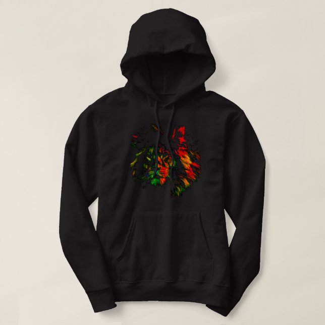 Rasta Löwe Front Design Hoodie (Design vorne)