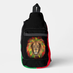 Rasta Löwe rot grün zeichnend Jamaika Crossbody Bag