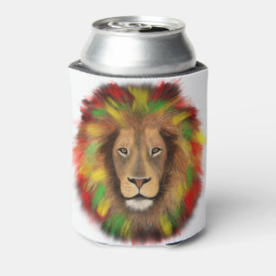 Rasta Löwe rot grün zeichnend Jamaika Dosenkühler