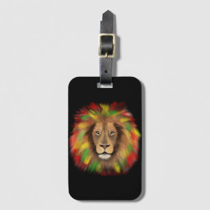 Rasta Löwe rot grün zeichnend Jamaika Gepäckanhänger