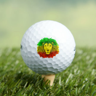 Rasta Löwe rot grün zeichnend Jamaika Golfball