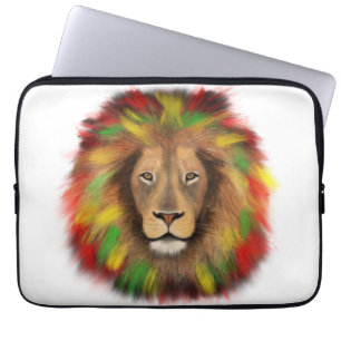 Rasta Löwe rot grün zeichnend Jamaika Laptopschutzhülle