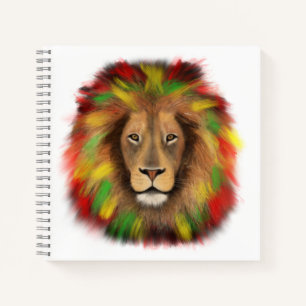 Rasta Löwe rot grün zeichnend Jamaika Notizbuch