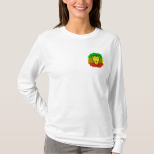Rasta Löwe rot grün zeichnend Jamaika T-Shirt