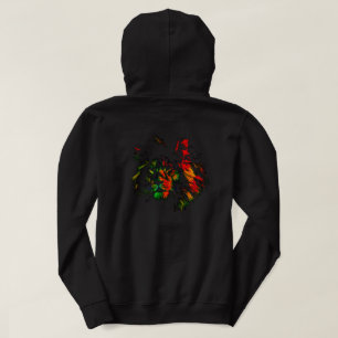 Rasta-Löwe-Rückendesign Hoodie