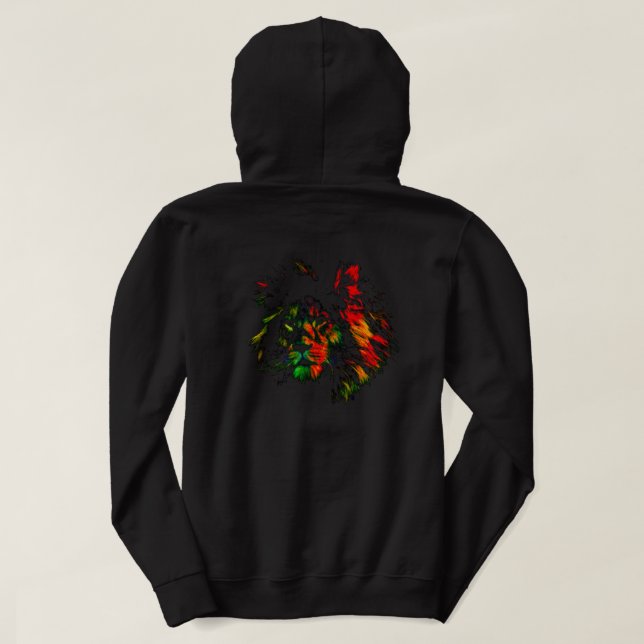 Rasta-Löwe-Rückendesign Hoodie (Design Rückseite)