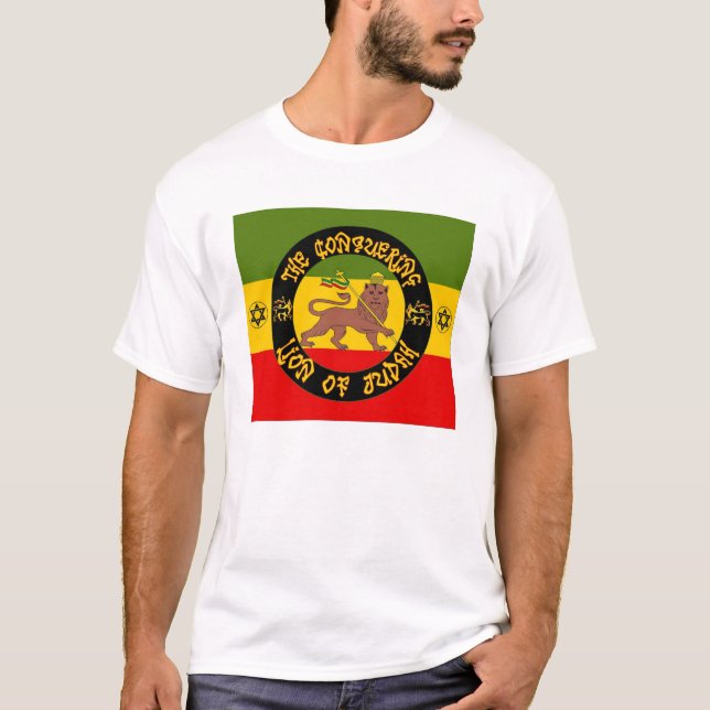 Rasta - Löwe von Judah - Reggae - T. Shirt (Vorderseite)