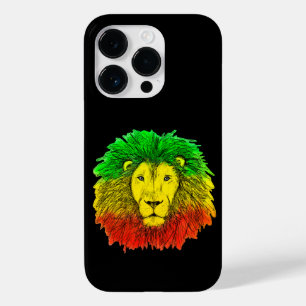 Rasta-Löwenkopf rot gelb grün Zeichnung Jamaika Case-Mate iPhone 14 Pro Hülle