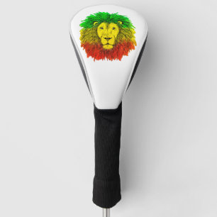 Rasta-Löwenkopf rot gelb grün Zeichnung Jamaika Golf Headcover