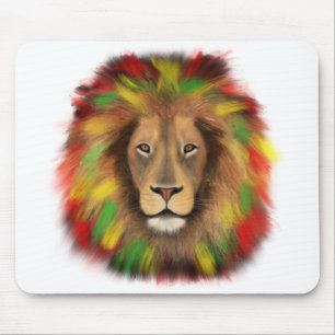 Rasta-Löwenkopf rot gelb grün Zeichnung Jamaika Mousepad