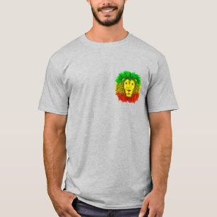 Rasta-Löwenkopf rot gelb grün Zeichnung Jamaika T-Shirt