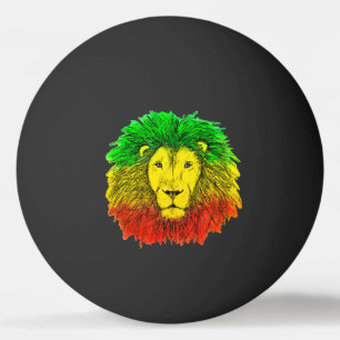 Rasta-Löwenkopf rot gelb grün Zeichnung Jamaika  Tischtennisball